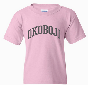 "FF1" Youth T-Shirt (G5000B) - Charcoal on Light Pink