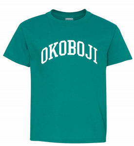 "FF1" Youth T-Shirt (G5000B) - White on Tropical Blue